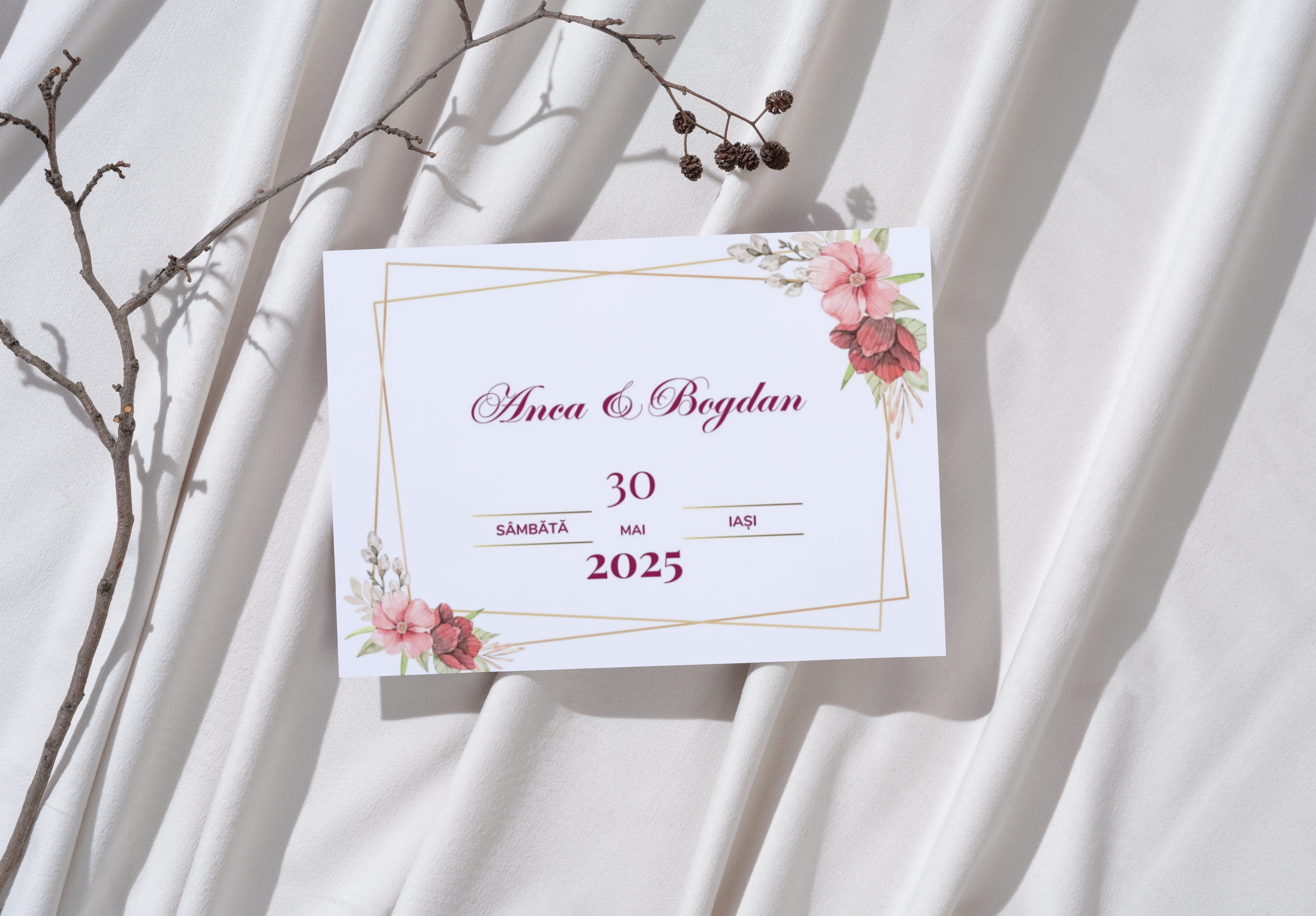 invitatii nunta iasi  romantic rose