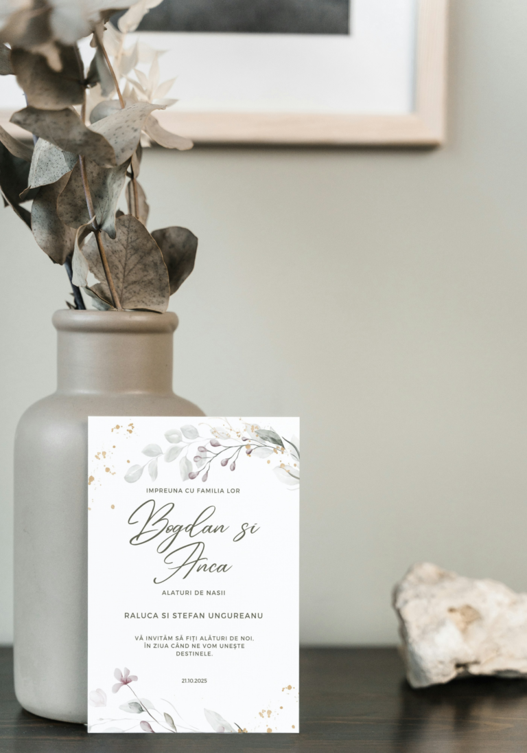 Invitatie nunta Iasi green gold