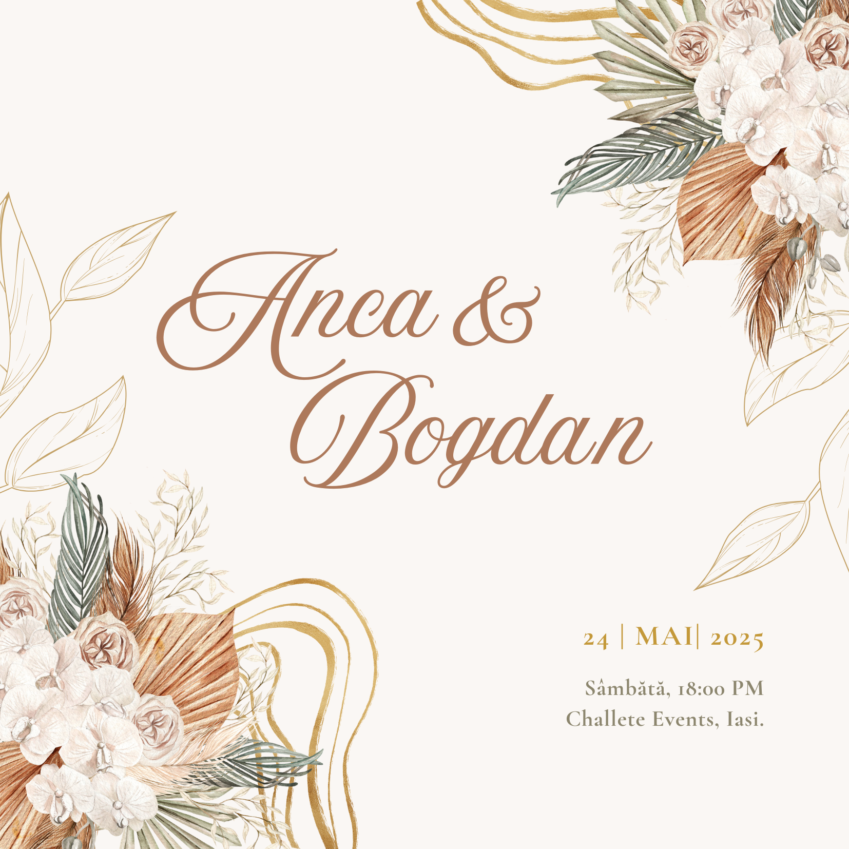 Invitație de nuntă Cappuccino