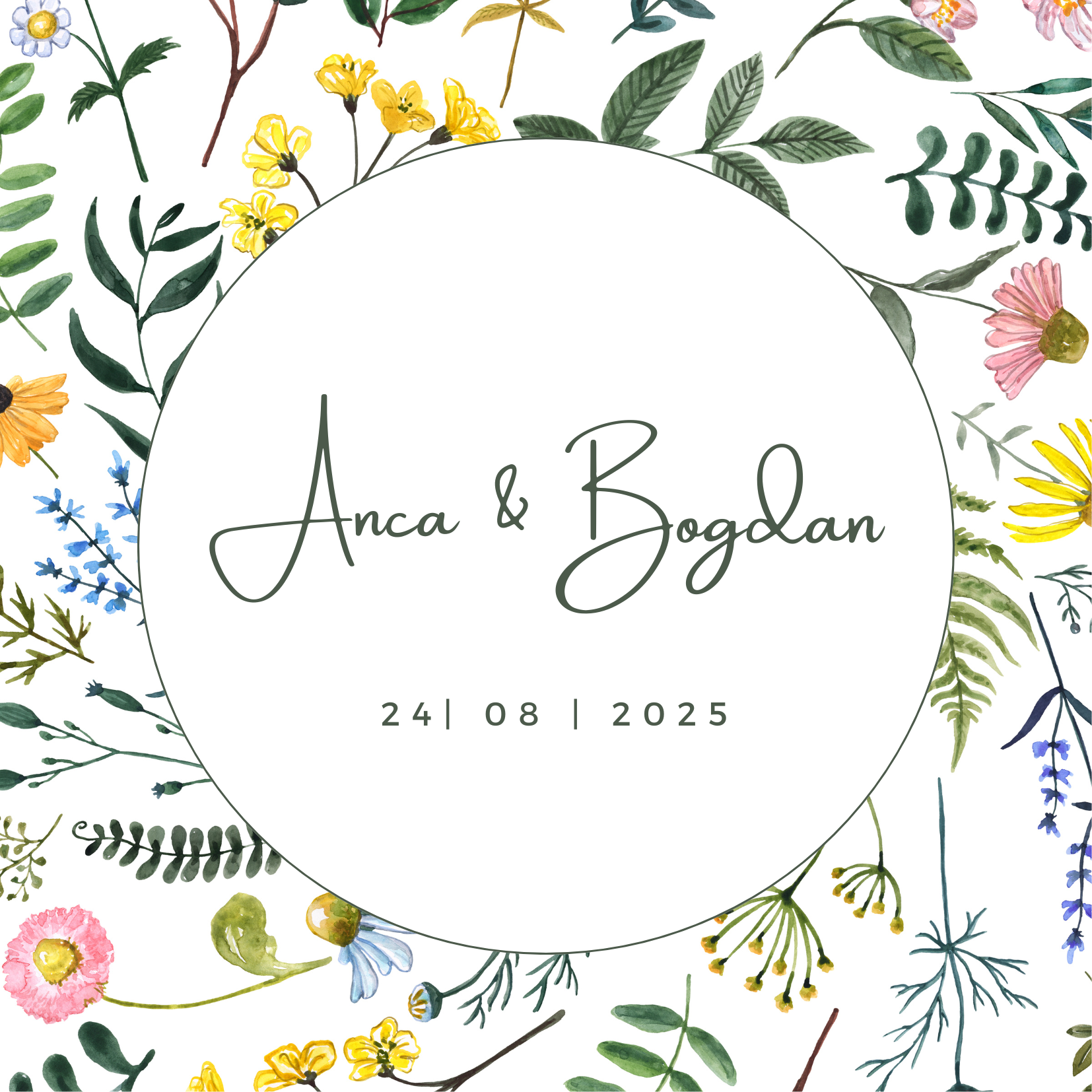 Invitatie de nunta Botanic