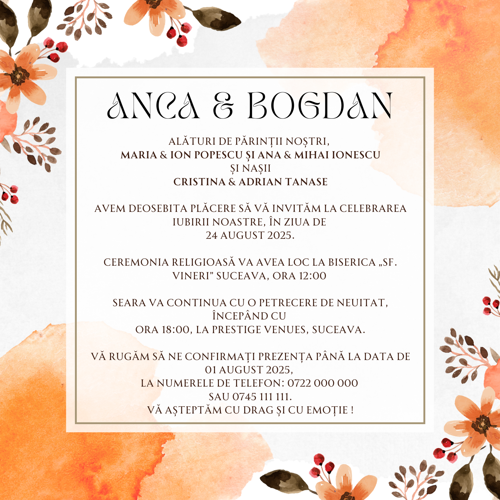 Invitatie de nunta Barcelona