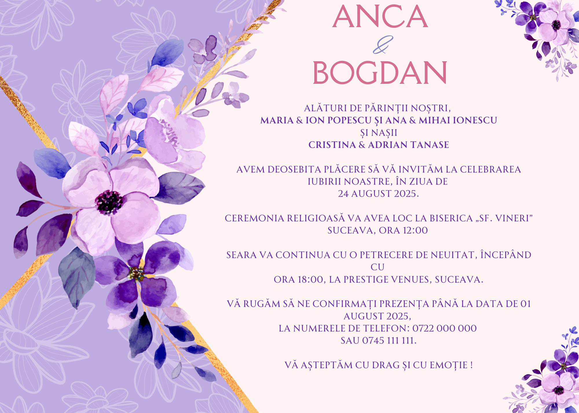 Invitatie de nunta Royal