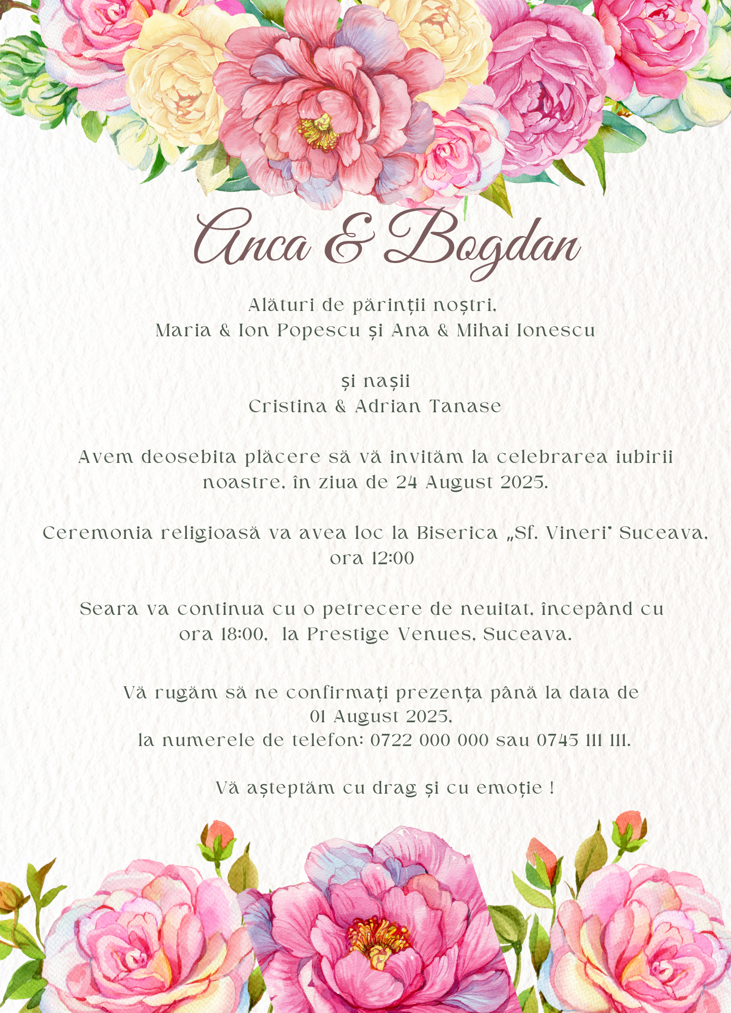 Invitatie de nunta colorfull